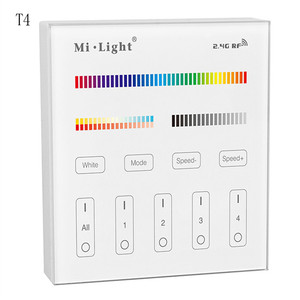 Miboxer T4 4-Zone RGB + CCT Thông Minh Touch Panel Điều Khiển Từ Xa Dimmable Wall Mount AC110V Hoặc AC220V 1 ~ 100% Độ Sáng Mờ - Product Image 1