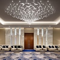 Lustre en verre de luxe pour hôtel, villa, salle de réception, avec interrupteur de personnalisation exquis, éclairage LED