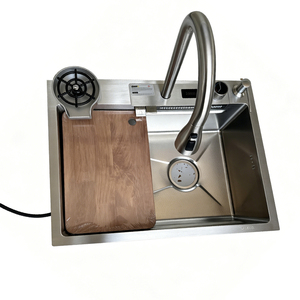 <span class=keywords><strong>Fregadero</strong></span> de Cocina de Acero Inoxidable de Doble Cubeta Multifuncional con Diseño Nuevo, Antirrayaduras, Superficie Nano, Fácil de Limpiar, Hecho a Mano - Product Image 1