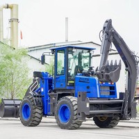 Pengiriman Gratis Traktor Mini 25hp dengan Backhoe dan Front Loader serta Joystick Kontrol Hidrolik Backhoe Side Shift