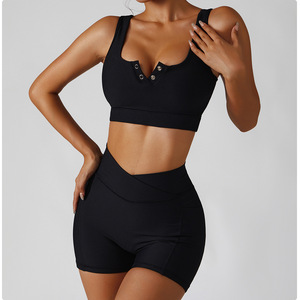 Haute qualité femmes taille croisée entraînement Yoga Shorts hanche Stretch caleçon Fitness sport course Biker Leggings pantalon athlétique - Product Image 4