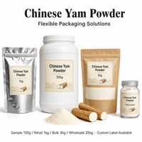 Poudre de Yam Chinois Pur en Gros, Poudre de Yam Huai Ultra Fine 200 Mesh, Sans Additifs, Marque Privée OEM pour Boisson Solide