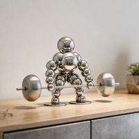 Sculpture de musculation en acier inoxydable, figurine moderne, art métallique, taille personnalisée, cadeau pour hall d'hôtel, cour, mariage, anniversaire