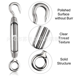 Stainless Steel Wire <b>Rope</b> Kit With Hooks And Clips For Garden <b>Lighting</b> Installation - Product Image 5