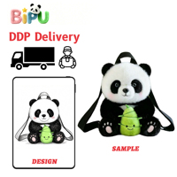 Sac à dos en peluche personnalisé, vente en gros d'usine, sac à dos en peluche panda, design multi-formes de panda, sac à dos animal en peluche pour cadeau