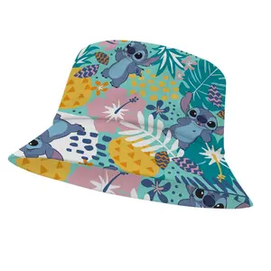 Kulomi Stitch KT мультяшная шляпа рыбака женская летняя Солнцезащитная Повседневная универсальная шляпа с широкими полями для рыбалки