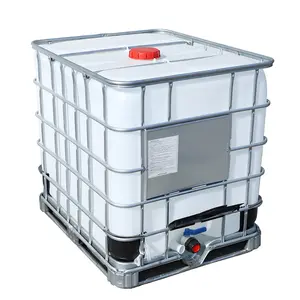 Camlock vana ile 275 galon yenilenmiş IBC Tote çelik palet ile 1000L IBC tankı plastik variller