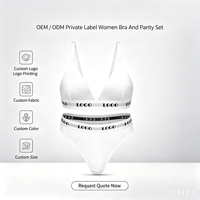 Ensemble de lingerie sport personnalisé avec logo, sous-vêtements pour femmes, fibre de bambou, soutien-gorge et string grande taille, ensemble de soutien-gorge en coton