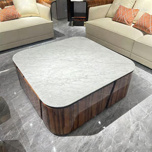 Table d'appoint en marbre de style italien avec <span class=keywords><strong>cadre</strong></span> en bois, table basse moderne pour salon, villa de luxe, hôtel, usage résidentiel haut de gamme - Product Image 4