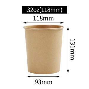 Tazón de papel Kraft desechable con logotipo personalizado impreso con tapa para ensaladas, aperitivos y leche para llevar - Product Image 6