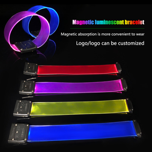 Pulseras LED con Diseño de Hebilla Magnética Activadas por Sonido para Conciertos, Fiestas Rave, Noches de Navidad, Paseos Nocturnos - Product Image 2
