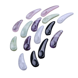 Cuchara de Maquillaje de Jade Natural, Mini Cuchara Facial de Cristal de Cuarzo Rosa Personalizada, Aplicación de Maquillaje de Jade para el Rostro, Masajeador Facial - Product Image 2