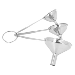 Hot Seller <b>Mini</b> Stainless Steel Kitchen <b>Bottle</b> Funnel Set Oil Filter Tool Powder Long Handle Funnel Set - Product Image 4