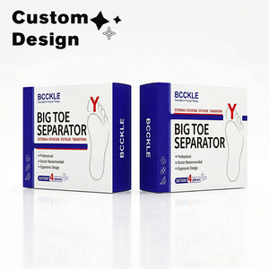 Boîte d'emballage médical en papier rigide enduit, écologique et recyclable, avec logo personnalisé, pour séparateur d'orteils, gaufrage, usage médical - Product Image 1