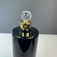 Bouteille de shampoing pour cheveux Hengjian 1000 ml 1 L de haute qualité, bouteille de shampoing en plastique noir de luxe avec bouchon doré