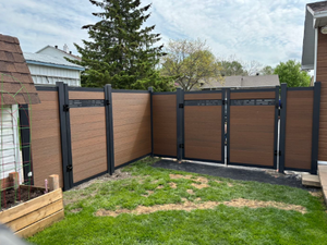 Valla de Privacidad y Seguridad de Lujo de WPC con Postes de Aleación de Aluminio y Marco de HDPE, Estilo Australiano Ecológico, Puertas para Entrada de Vehículos - Product Image 6