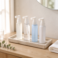 Flacon cosmétique transparent en PP avec pulvérisateur à buse longue et épaule plate pour brume faciale et tonique, emballage OEM pour soins de la peau avec étiquette