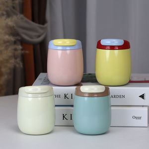 Termo de café de gelatina de diseño sencillo y moderno para hombres y mujeres, taza de té de acero inoxidable bonita y de alto valor estético para estudiantes - Product Image 1