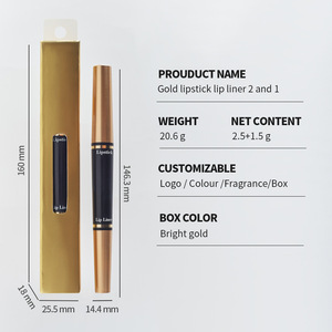Vente directe d'usine 12 couleurs pures disponibles tempérament mise à niveau 2 en 1 ensemble de rouge à lèvres Lipliner sans Logo - Product Image 6