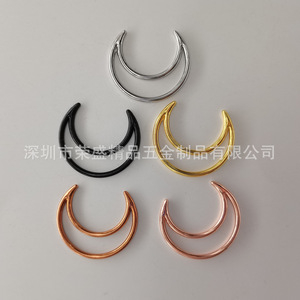 Zinc Alloy <b>Moon</b> Shape <b>Ring</b> For Bracelet Making Black Rose Gold Imitation Gold Silver Jewelry Findings Component 5416 - Product Image 4
