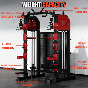 Trực tiếp nhà Máy đa chức năng Thiết bị tập thể dục trọng lượng Stack Squat Rack với cáp điện chéo Smith máy - Product Image 4