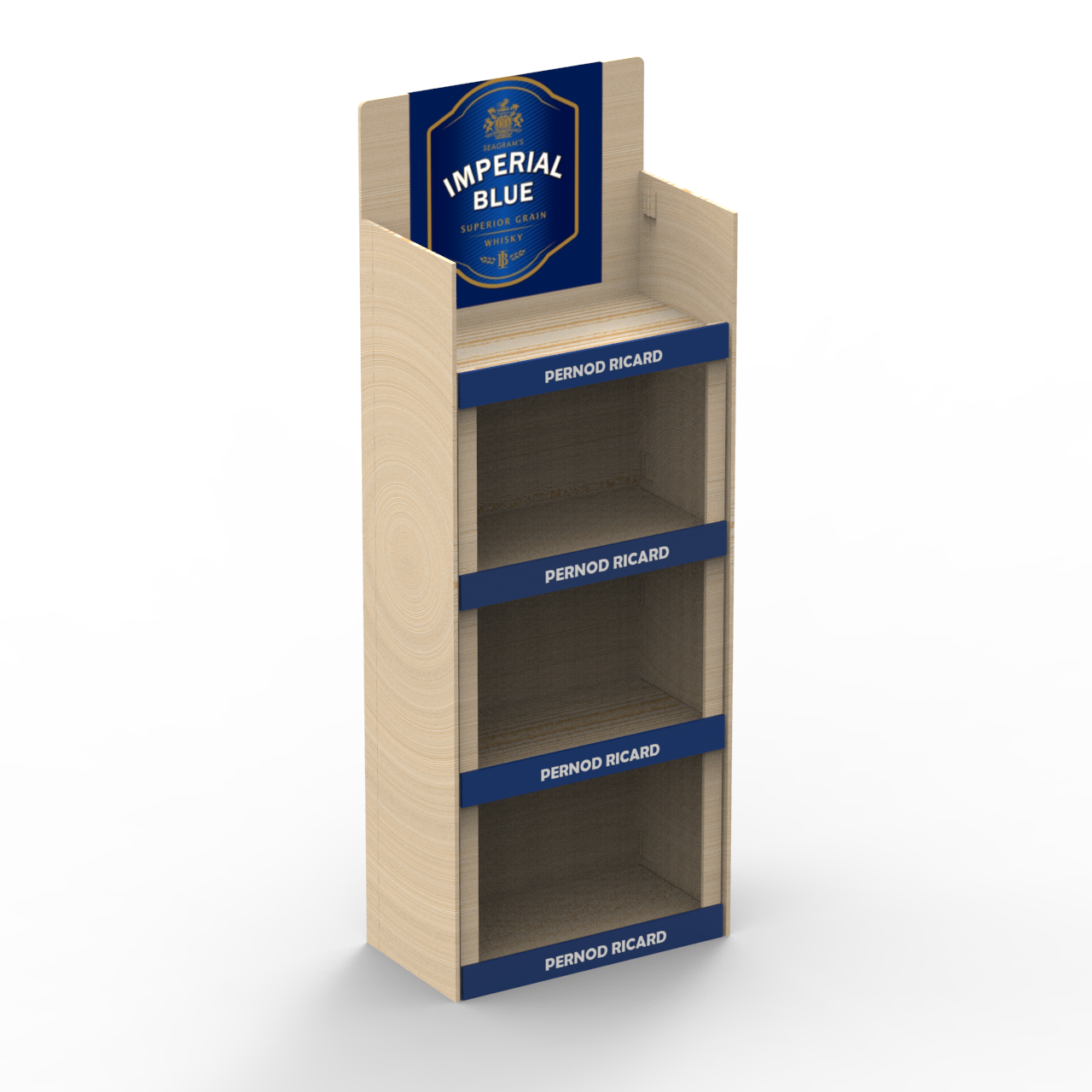 Apache Modern Foldable Light Duty Wood Display Stand Single-Sided Whiskey Bottle Showcase for Supermarket Storage — view 2