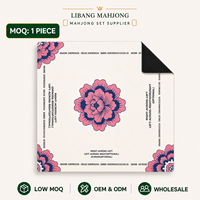 Tapis de Mahjong pour Soirée de Jeu du Nouvel An, Motif Floral, en Caoutchouc Imperméable, Antidérapant, Épais, Silencieux, Housse de Table Personnalisée pour Fête
