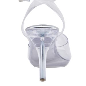 Sandali Eleganti da Donna con Plateau, Punta Quadrata, <span class=keywords><strong>Tacco</strong></span> a Spillo, Cinturino alla Caviglia, Trasparenti e Traspiranti - Product Image 3