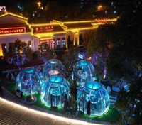 Nouvelle conception de maison bulle, dôme transparent en PC de 2 à 7 m, maison capsule pour l'hébergement touristique, utilisation pour les petites entreprises