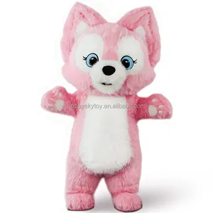 Advertising inflatable fox mascot costume custom 2m/2.6m/3m panda tiger polar bear inflatable costume for party