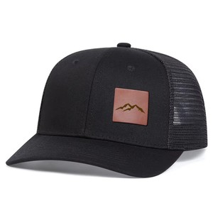 Venta al por mayor personalizado PU parche Logotipo de moda para hombre 6 paneles sombrero OEM de alta calidad deportes al aire libre Gorras Trucket sombrero - Product Image 3