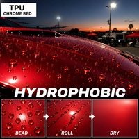 Film de protection de peinture (PPF) pour voiture en TPU chromé rouge brillant effet métal liquide, anti-rayures, 1,52 x 15 m, 7,5 mil