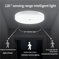 Technologie intelligente de détection humaine Plafonnier à capteur LED étanche pour couloir et escaliers avec fonction d'induction de mouvement