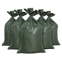 Sacs de sable anti-inondation robustes en polyéthylène noir résistant aux UV, réutilisables, avec cordons de serrage, lot de 100 pour la construction