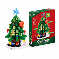 Ensemble de blocs de construction Mini sapin de Noël 351 pièces, modèle de décoration de bureau DIY, mini briques, décoration de Noël, cadeau pour enfants de 6 ans et plus
