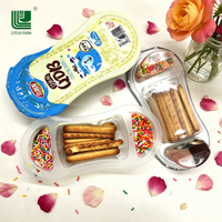 Approvisionnement direct usine OEM Vente en gros Personnalisé Biscuit en bâtonnet crémeux au chocolat 3-en-1 Multicolore Mini Bonbons en forme de haricot
