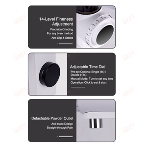 Ajuste de finura de 14 niveles Cuantitativo Eléctrico 60MM Rebabas planas Molinillo de granos de café Espresso Fresadora de café 110V 220V - Product Image 5