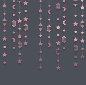 3M イード・ムバラク スワールバナー 星と月の天井吊り飾り ラマダン・カリーム装飾 イスラム教徒のパーティー用品 - Product Image 2