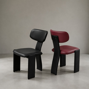 Sillas de Comedor Color Borgoña con Respaldo Flotante y Base Plana en Obsidiana para Comedor, Restaurante Esquinero y <span class=keywords><strong>Pizzería</strong></span> - Product Image 4