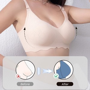 Wholesale Factory Seamless Plus Size Wireless Bra for Women Push up <strong>Padded</strong> Ladies Bras Full Coverage <strong>Lace</strong> <strong>Padded</strong> <strong>Bralettes</strong> - Product Image 5