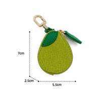 Kawaii tas pesona buah oranye dompet koin tas gantungan kunci pesona Mini kulit dompet koin Pu stroberi Lemon dompet liontin gantungan kunci