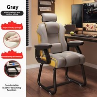 Chaise de bureau classique en cuir PU avec fonction inclinable, appui-tête double couche, coussin d'assise épaissi, pour usage professionnel et domestique