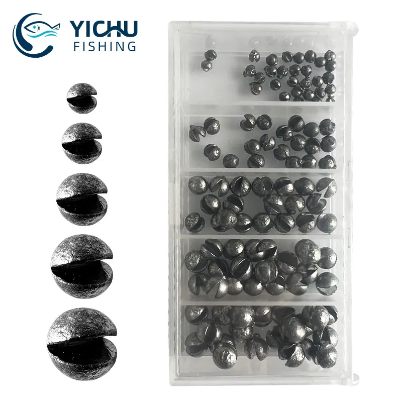 110pcs Câu Cá trọng lượng sinkers Set vòng có thể tháo rời câu cá sinkers chia bắn cá chì Trọng lượng sinkers