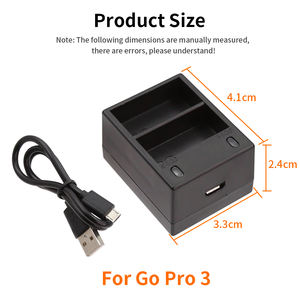 HONGDAK Caméra d'action USB noire à double port portable pour chargeur de batterie <span class=keywords><strong>gopro</strong></span> pour Hero 12/11/10/ <span class=keywords><strong>9</strong></span>/<span class=keywords><strong>8</strong></span>/7 - Product Image 6