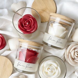 Vela de Cera de Soja Ecológica, Personalizable con Logotipo, Vela de Tulipán, Artículos de Decoración para el Hogar con Tapa, Vela de Vidrio de Lujo - Product Image 1