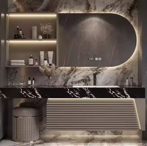 High Quality Luxury Sink Vanity Modern Style Vanities Mdf Bathroom Cabinet Water-resistant <b>Mirror</b> - Product Image 2