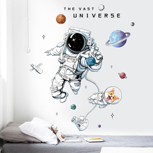 Le Vaste Univers Stickers Muraux Dessin Animé Astronaute Étoile Avec <span class=keywords><strong>Chien</strong></span> <span class=keywords><strong>Papier</strong></span> <span class=keywords><strong>Peint</strong></span> Pour Chambre À Coucher Créative Amovible Salon <span class=keywords><strong>Papier</strong></span> <span class=keywords><strong>Peint</strong></span> - Product Image 1