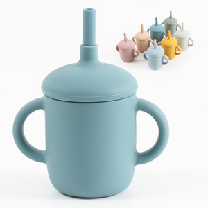 <span class=keywords><strong>Gobelet</strong></span> d'apprentissage en silicone pour bébé et enfant avec paille, anti-fuite à <span class=keywords><strong>360</strong></span>°, réutilisable - Product Image 2