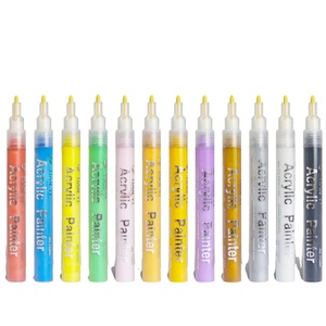 12 stylos de peinture <span class=keywords><strong>acrylique</strong></span> de couleur <span class=keywords><strong>crayon</strong></span> marqueur encre permanente de Logo personnalisé <span class=keywords><strong>pour</strong></span> la peinture de <span class=keywords><strong>roche</strong></span> - Product Image 4