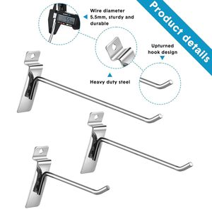 Metal Double Slatwall <b>Hooks</b> or Retailer Stores Shops Supermarkets <b>Hooks</b> Metal Mobile <b>Hooks</b> for Display with Price Tag High Level - Product Image 3